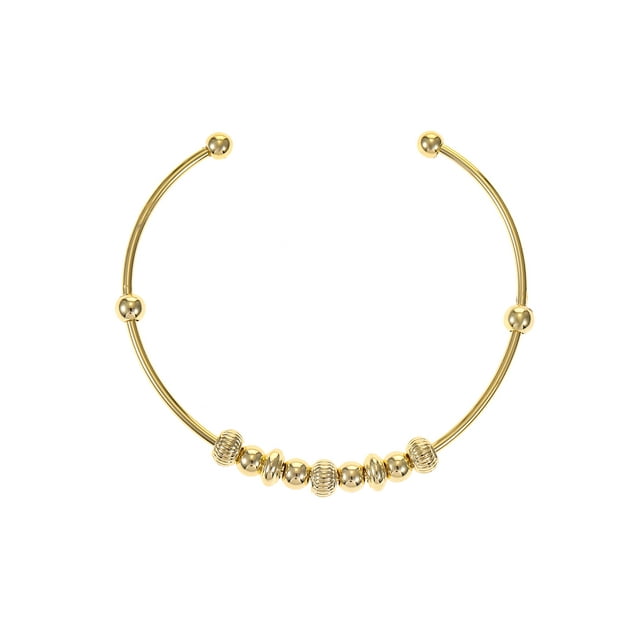Believe by Brilliance 14KT Gold Flash Plated, Beaded Meditation Bracelet, Fidget Spin Feature, 1 Piece