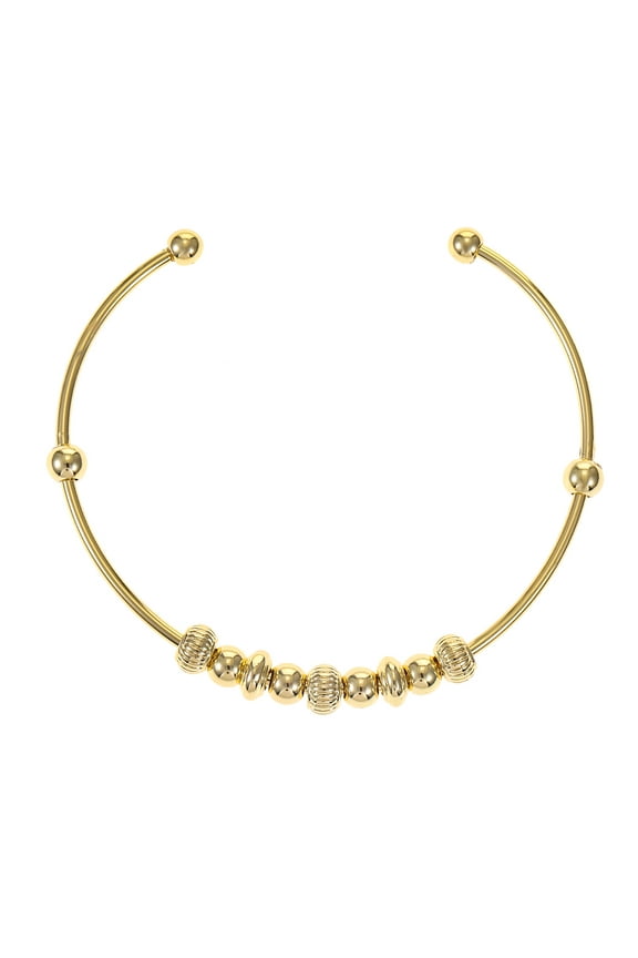 14KT Gold Flash Plated, Beaded Meditation Bracelet, Fidget Spin Feature, 1 Piece