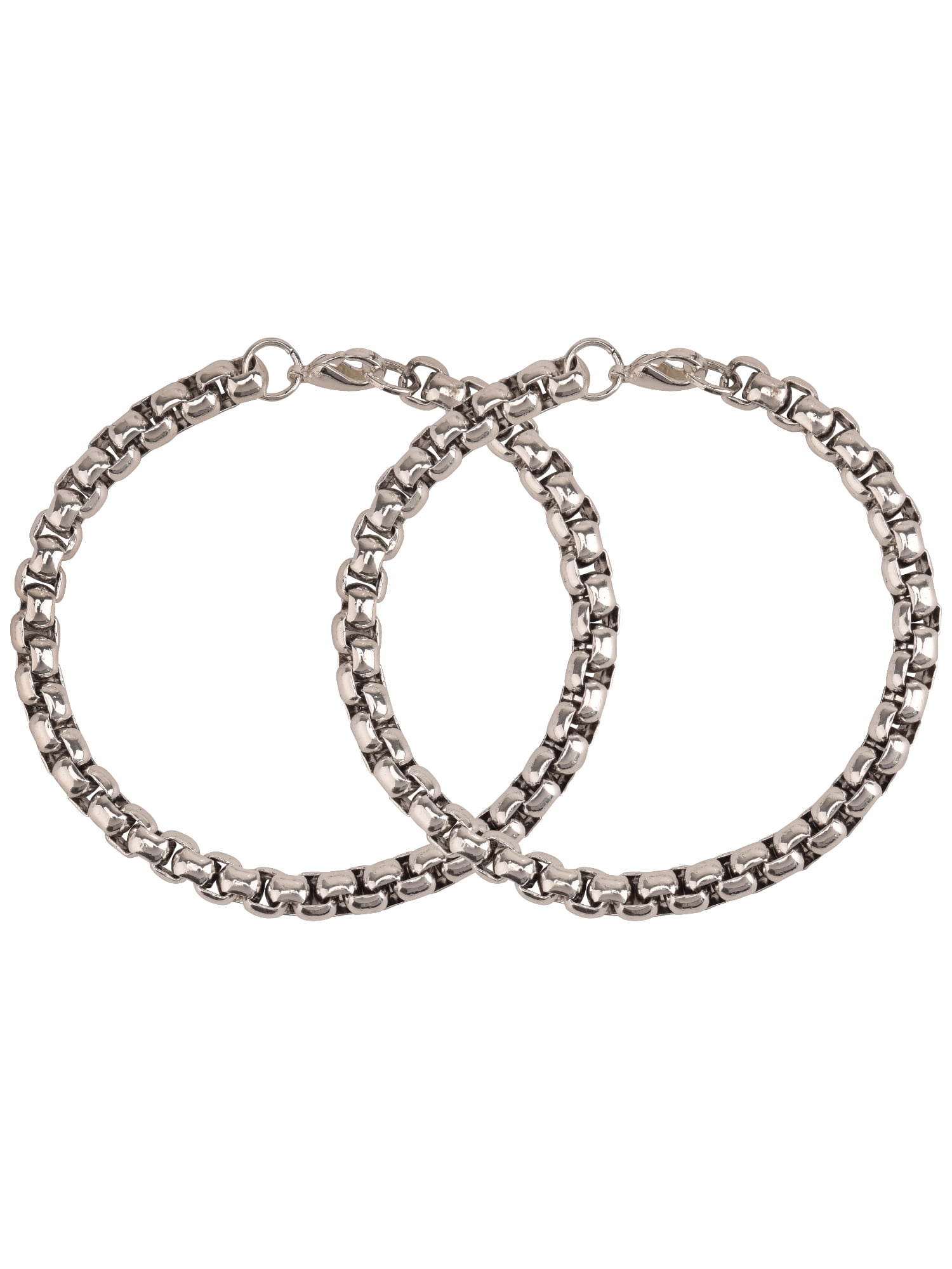 Believe by Brilliance Adult Male SS Box Chain Bracelet Set