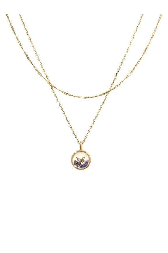 Crystal and Cubic Zirconia Round Shaker Necklaces in 14KT Gold Flash Plated