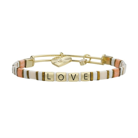Believe by Brilliance Cubic Zirconia Bangle Bracelet 14Kt, Yellow Gold Plated, 2.5"