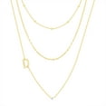 thumbnail image 1 of Believe by Brilliance D Triple Chain Initial Necklace Set in 14KT Gold Flash Plated Brass, 1 of 7