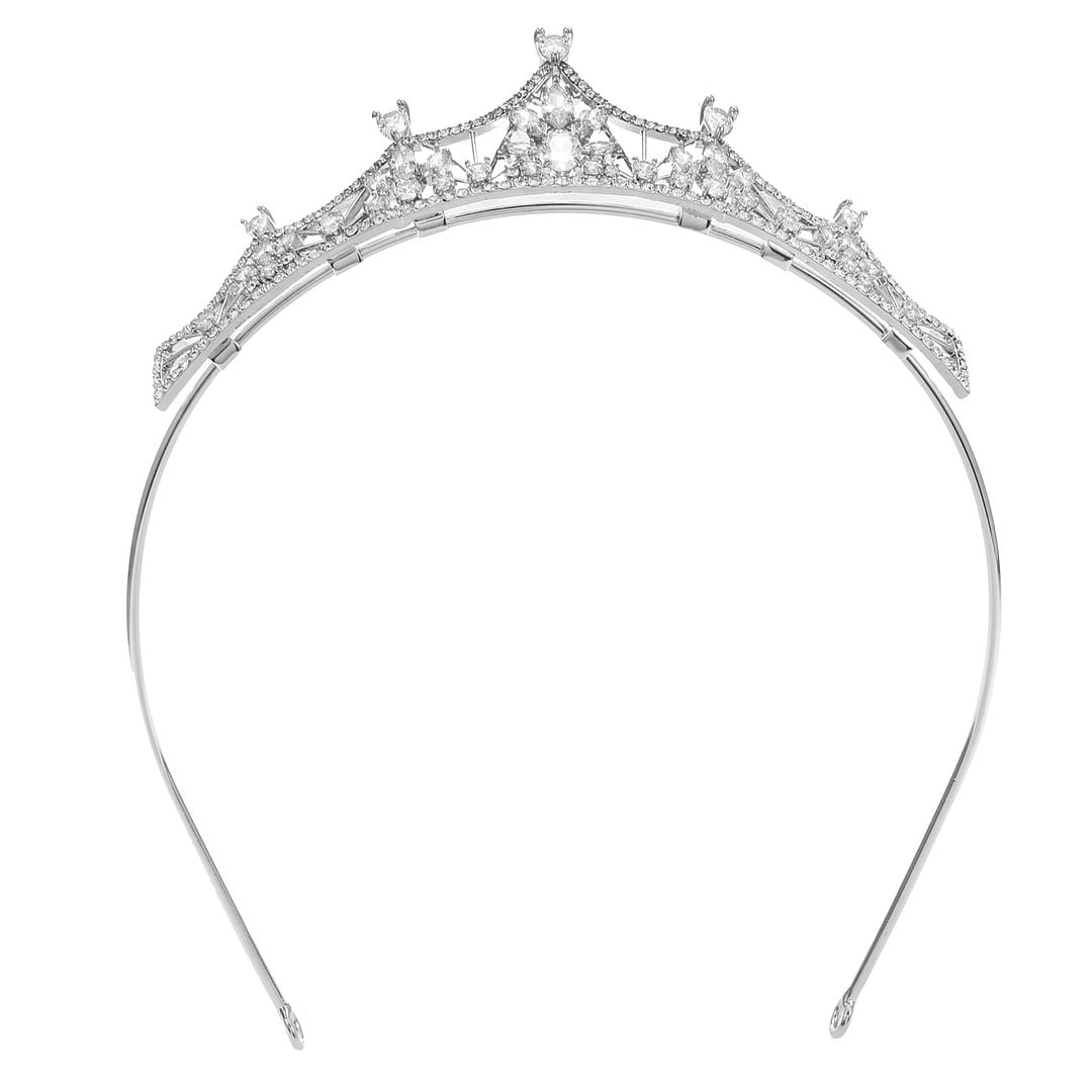 Believe by Brilliance Silver Plated Heart Tiara with Cubic