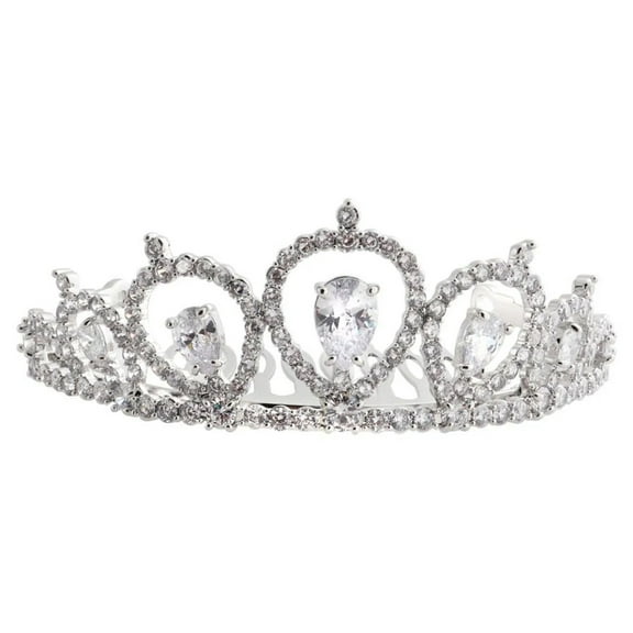 Believe by Brilliance Fine Silver Plate Cubic Zirconia Mini Crown Tiara