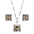 thumbnail image 1 of Believe by Brilliance Fine Silver Plated Black Crystal Pendant & Earring Set , 18" + 2" Chain, 1 of 6