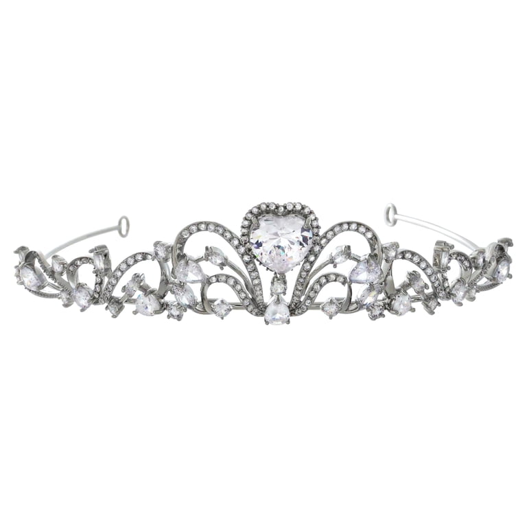 Believe by Brilliance Silver Plated Heart Tiara with Cubic  display picture 2