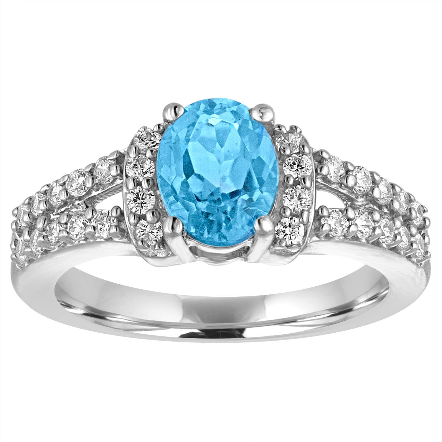 Believe by Brilliance Genuine Blue Topaz with CZ Accents Sterling Silver Ring