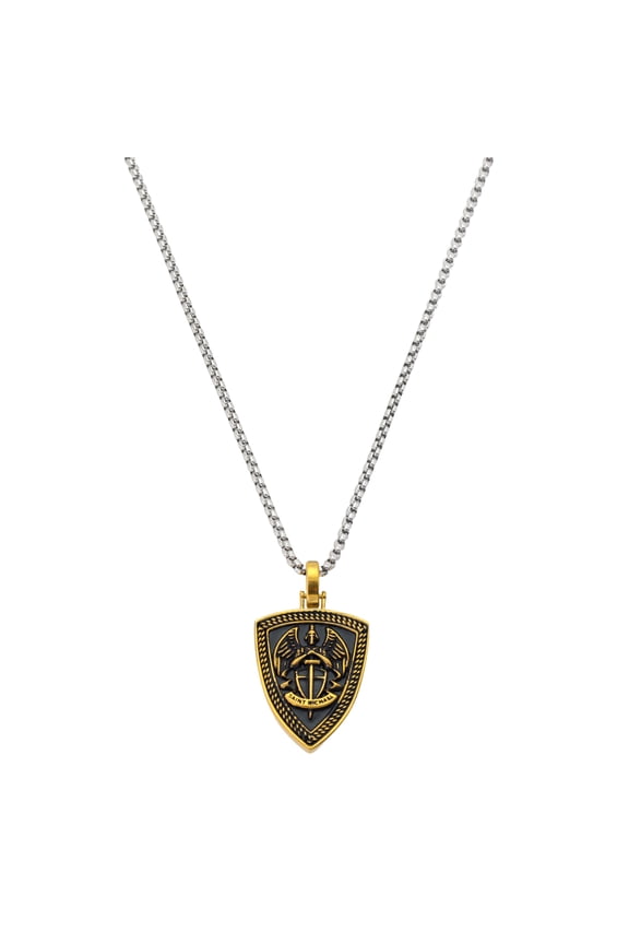 Men's Saint Michael Shield Pendant Necklace