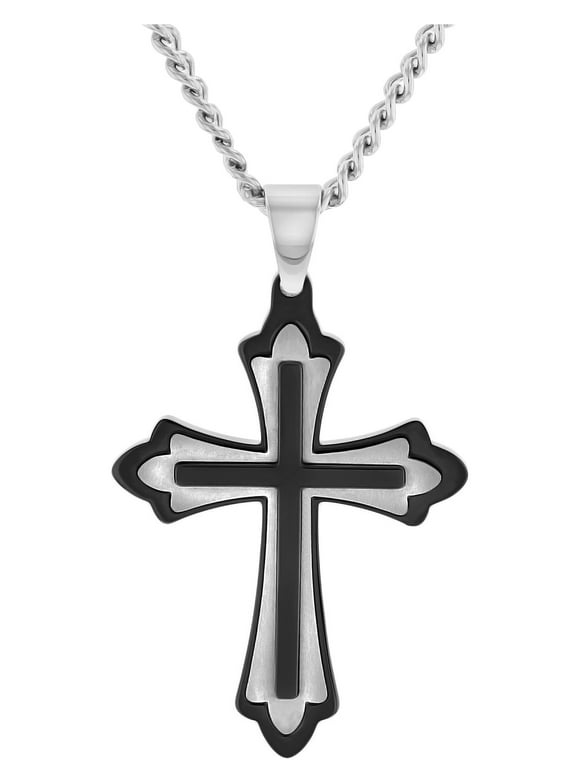 Sterling silver cross pendant necklace for men on 925 silver rope chain catholic cross confirmation gifts first communion man jewelry etsy