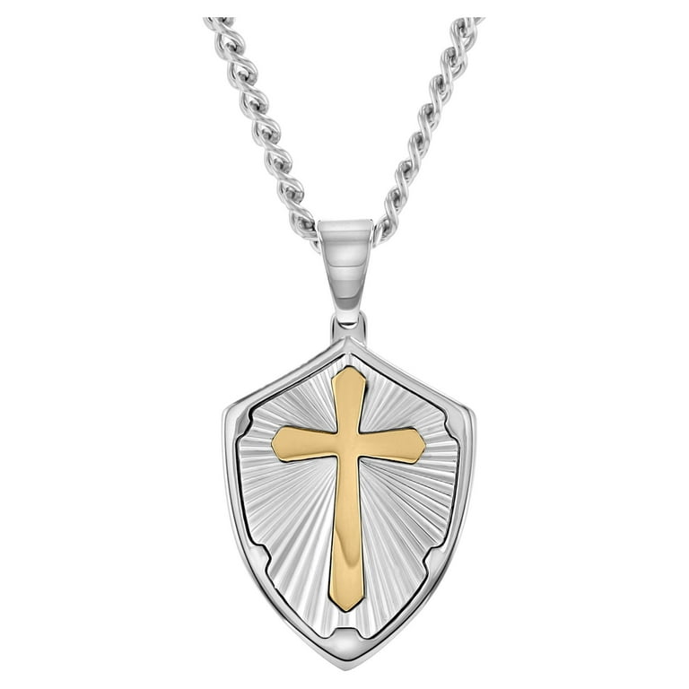 Brilliance Fine Jewelry Men's Two-Tone Stainless Steel Pendant Necklace