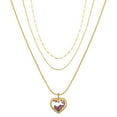 thumbnail image 1 of Believe by Brilliance Pink Crystal Shaker Heart Layered Necklace Set, 16+2/17+2/18+2", 1 of 3