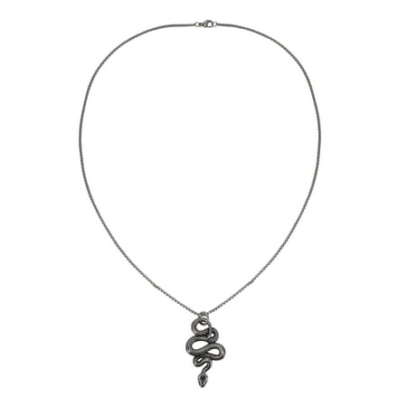 Believe by Brilliance Stainless Steel Men's Textured Snake Necklace