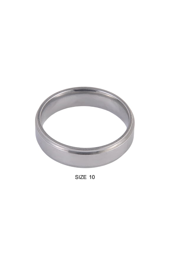 Stainless Steel Polished Ring - Size 10