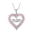 thumbnail image 1 of Believe by Brilliance Sterling Silver Plated Simulated Pink Sapphire and CZ Heart Pendant Necklace, 1 of 2