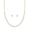 thumbnail image 1 of Believe by Brilliance Women's 14KT Gold Flash Plated Brass Cubic Zirconia Tennis Necklace and Earring Set, 1 of 6