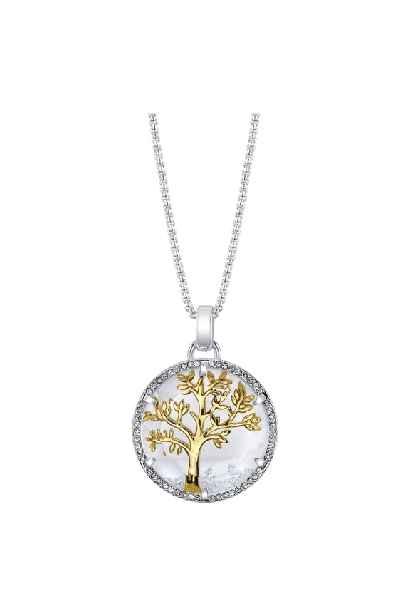 Women's 14Kt Gold Flash Plated Cubic Zirconia "Family is Everything" Pendant Necklace, 18+2" Extender