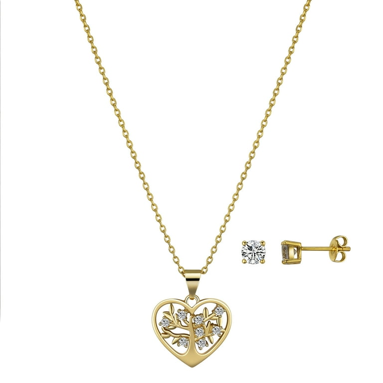 Family Tree of Life Pendant with Cubic Zirconia, with Chain Family Tree of Life Pendant with Cubic Zirconia, with Chain