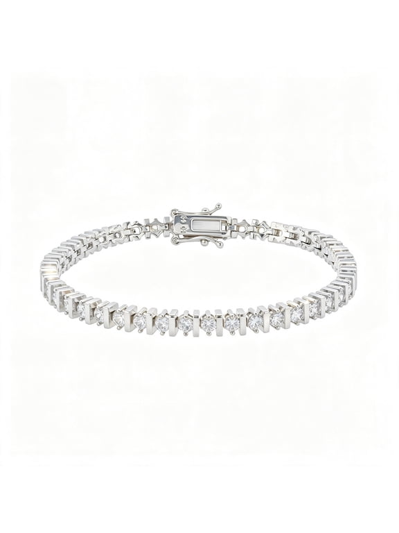 Women's Fine Silver Plated Cubic Zirconia Tennis Bracelet