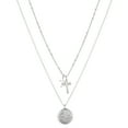 thumbnail image 1 of Believe by Brilliance Women's 14Kt Gold Flash Plated Genuine Mother of Pearl "Faith" Cross Layered Pendant Necklace, 16+2" & 18+2" Exteneder, 1 of 2