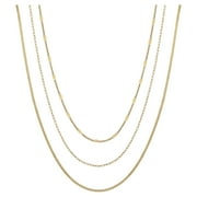 Believe by Brilliance Womens 14Kt Gold Flash Plated Multi-Length Chain Set, 16+2, 18+2, 20+2 Extender