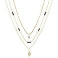 thumbnail image 1 of Believe by Brilliance Women's 14Kt Gold Flash Plated Snake Cubic Zirconia Layered Pendant Necklace, 16 & 17 & 18+2" Extender, 1 of 2