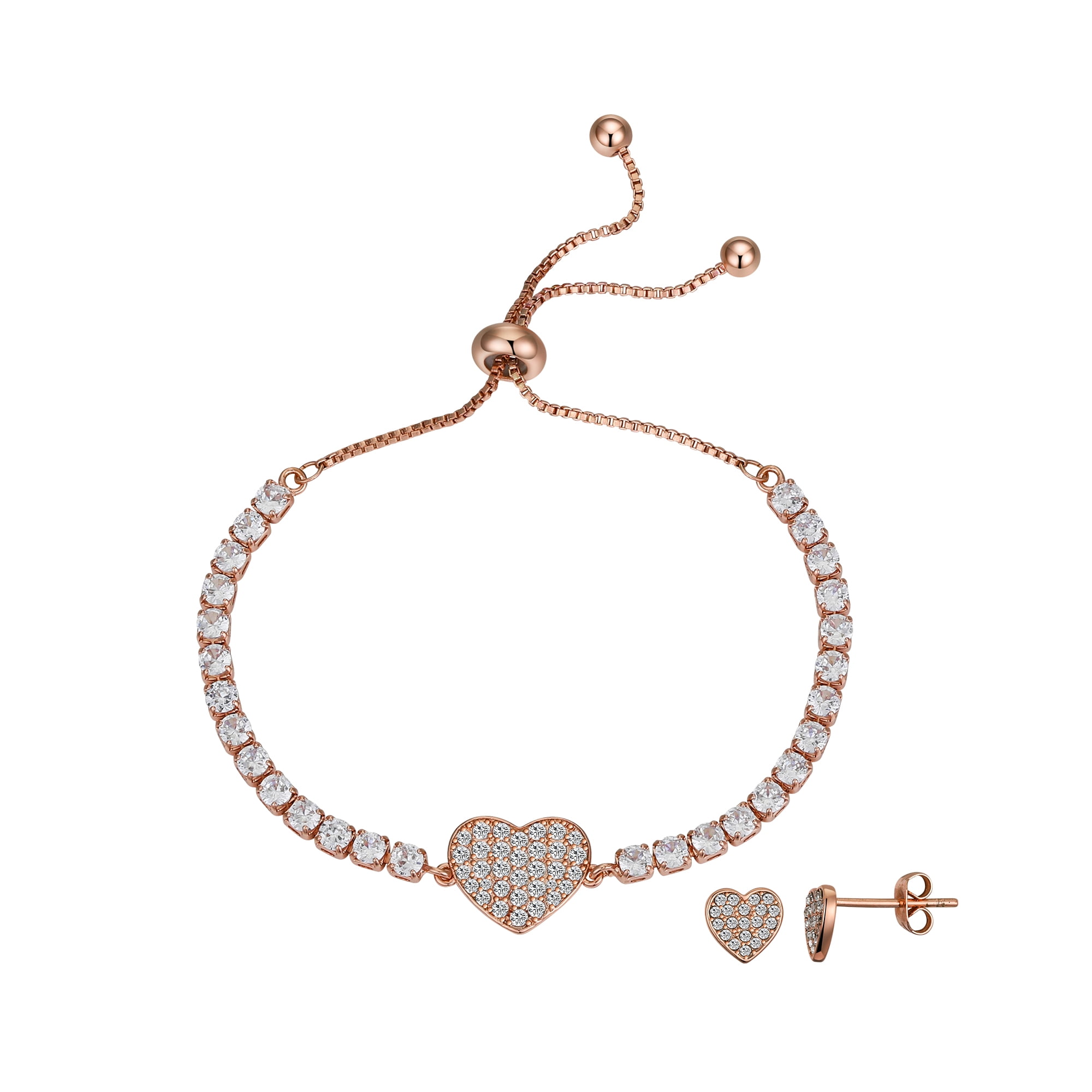 Believe by Brilliance Rose Gold Flash Plated Cubic Zirconia Heart
