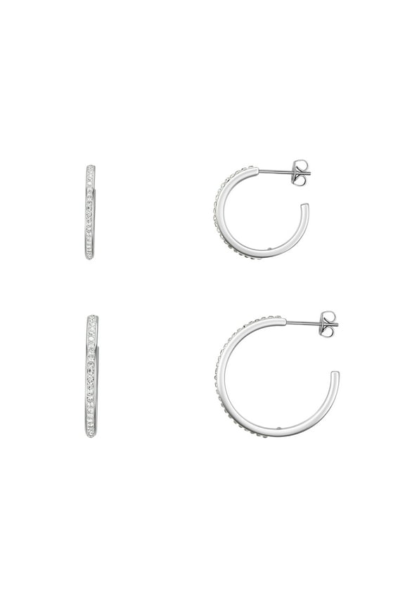 Women's Crystal Hoop Earring Set