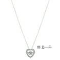 thumbnail image 1 of Believe by Brilliance Women's Cubic Zirconia Heart Necklace and Stud Earring Set, 18+2", 1 of 2