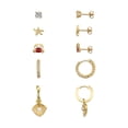 thumbnail image 1 of Believe by Brilliance Women's Cubic Zirconia Shell Crab Stud Hoop Earring Set, 1 of 3