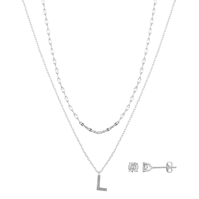 Collier & Boucles D'oreilles Zirconium Cubique - Argent 925 - Livraison Gratuite - Neuf Sans Emballage
