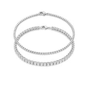 Believe by Brilliance Womens Fine Silver Plated Cubic Zirconia Tennis Bracelet Set