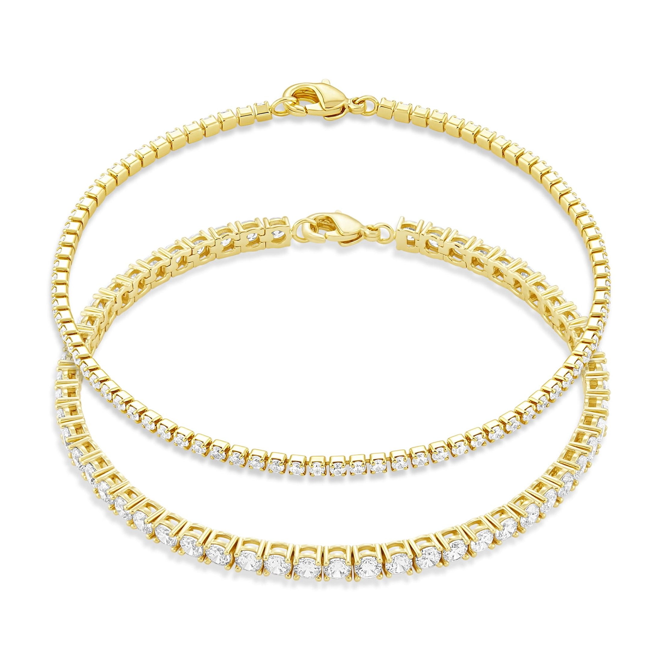 Believe by Brilliance Women's Flash Gold Plated Cubic Zirconia Tennis Bracelet Set