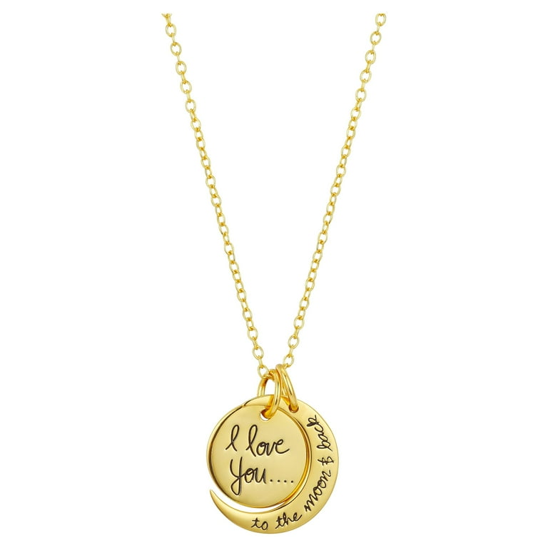 Gold-plated Sterling Silver Love You to the Moon and Back Necklace Gold-plated Sterling Silver Love You to the Moon and Back Necklace