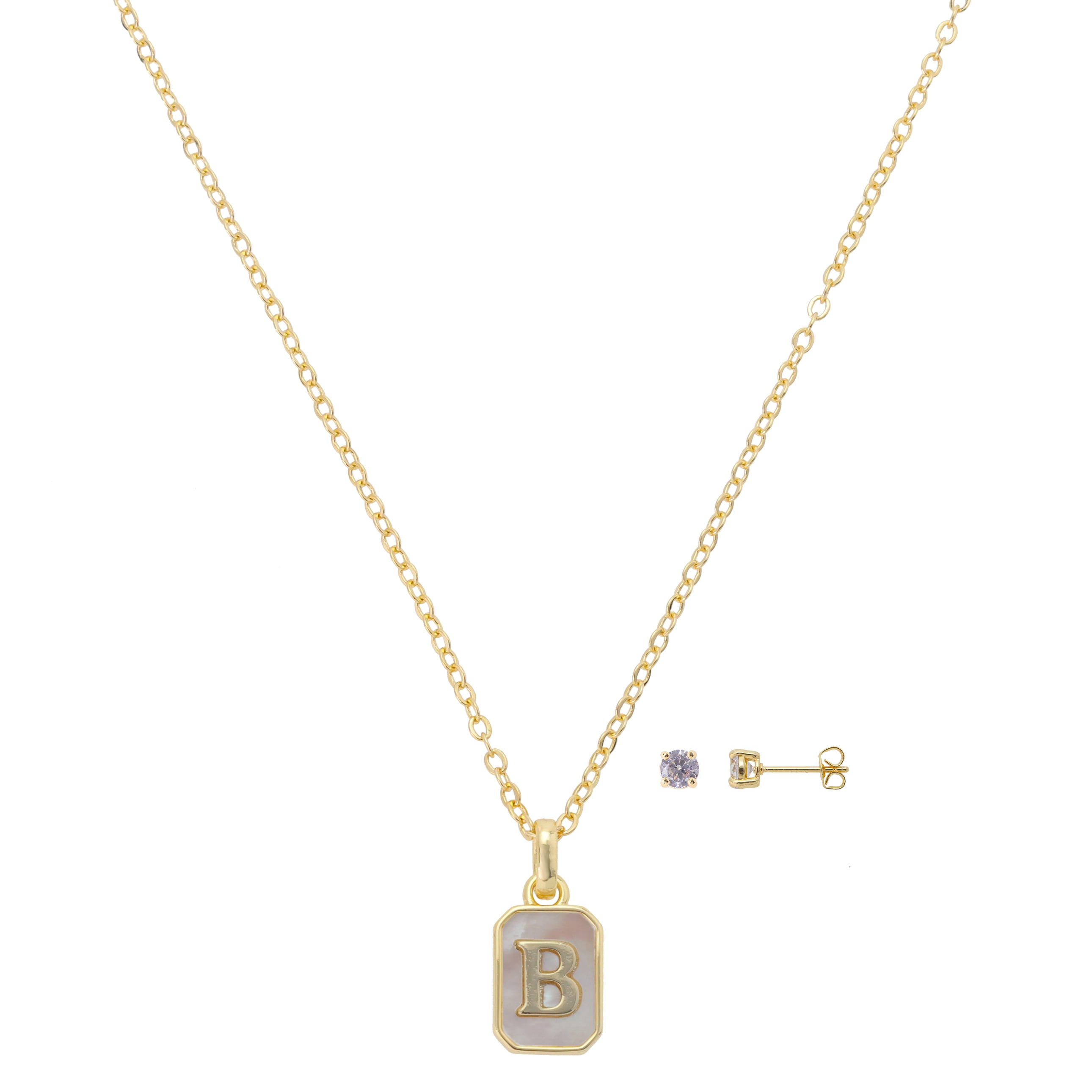 Believe by Brilliance Women's Mother of Pearl Initial B