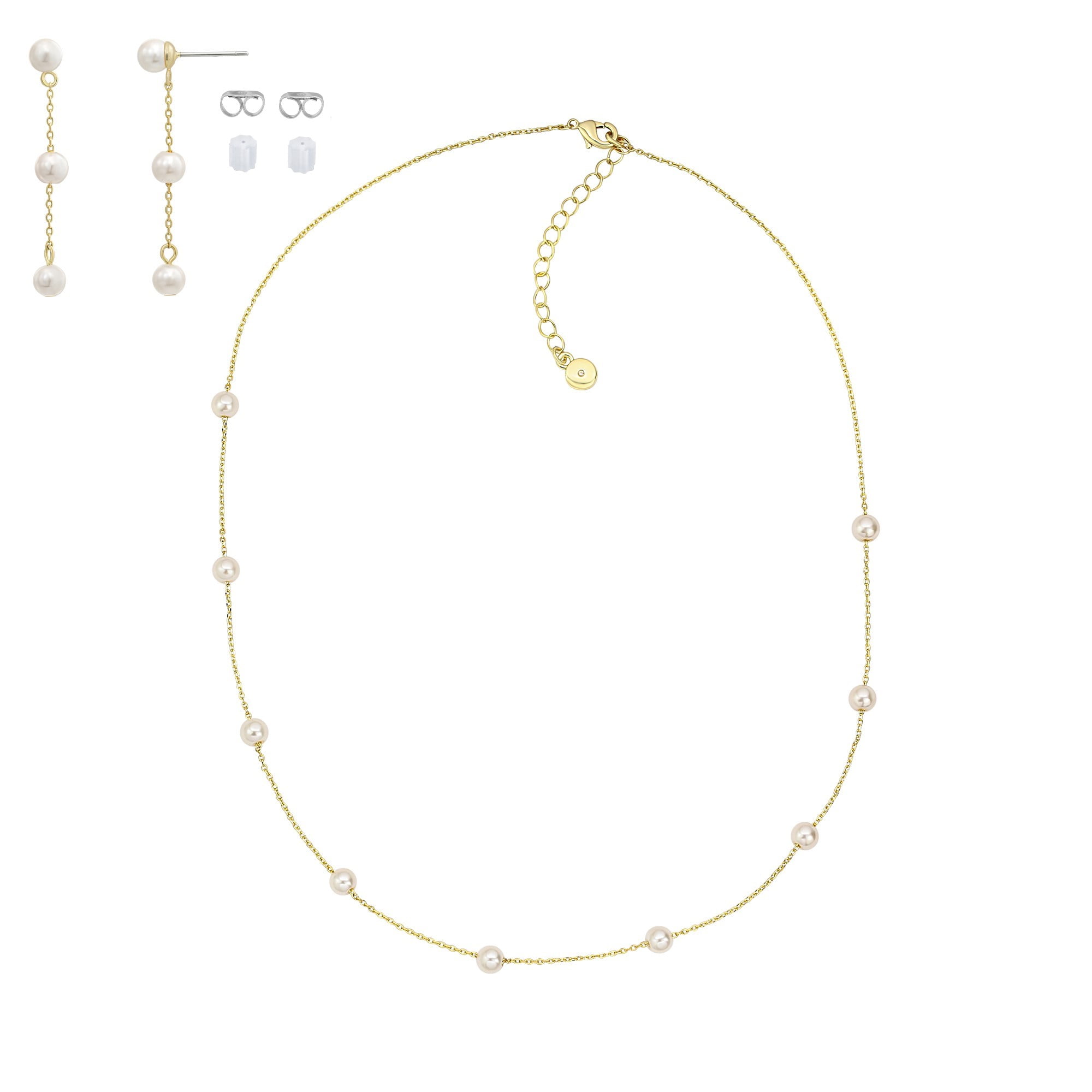 BELIEVE BY BRILLIANCE Women's Simulated Pearl Set in 14KT Gold Flash Plated Brass