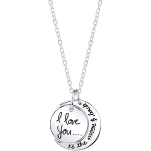 Believe by Brilliance Sterling Silver Moon & Back Necklace