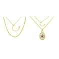 thumbnail image 1 of Believe by Brilliance Women's Wildflower Double Necklace Set in 14KT Gold Flash Brass, 1 of 6
