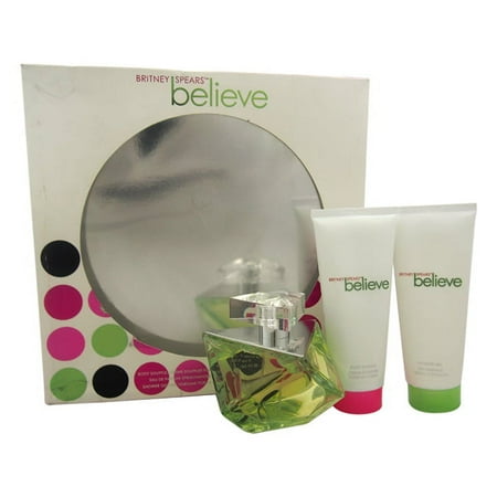 Believe by Britney Spears for Women - 3 Pc Gift Set 3.3oz EDP Spray, 3.3oz Body Souffle, 3.3oz Shower Gel