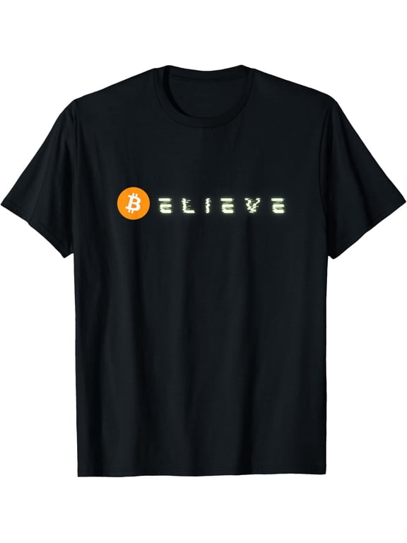 Believe in Bitcoin, Hodl Cryptocurrency, BTC Crypto Merch T-Shirt