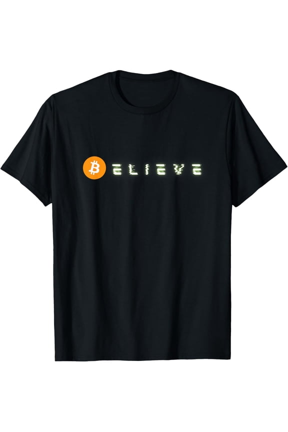 t-shirt Believe in Bitcoin, Hodl Cryptocurrency, BTC Crypto Merch T-Shirt mens,black,women,funny,men,journey,Crew Neck, Short Sleeve,printing