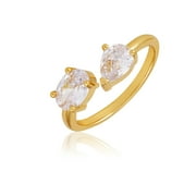 Believe in Brilliance Womens Gold Tone Size 7 Cubic Zirconia Look of Real Fashion Ring