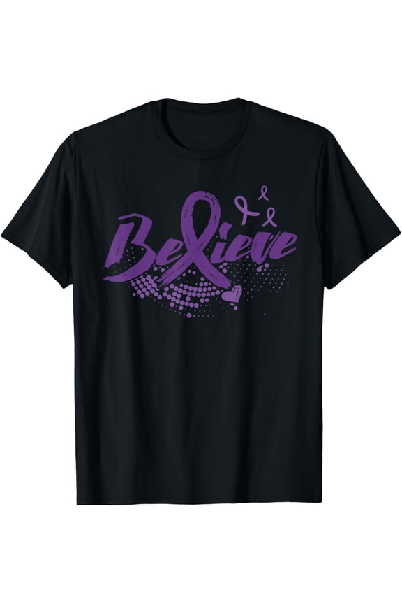 Believe in Cure for Cancer, Vulvar Cancer Awareness T Shirt T-ShirtMen's and women's gift, black and white T-shirt, size: Extra large S-4XL