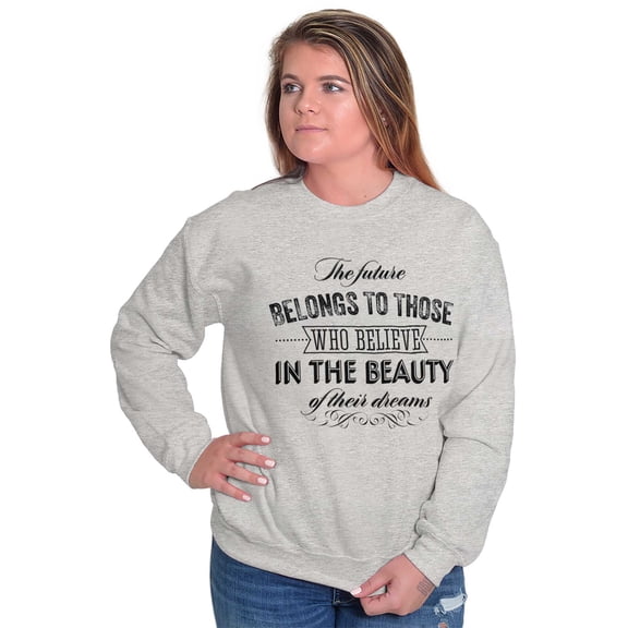 Believe in Dreams Inspirational Quote Women Plus Size Crewneck Sweatshirt Brisco Brands 3X