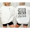 thumbnail image 1 of “Believe in Jesus” Christian Sweatshirt – Retro-Style Faith Pullover for Women Who Walk in Truth & Grace, 1 of 6