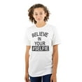 thumbnail image 1 of Believe in Your Selfie Hashtag Humor Women's Graphic T Shirt Tees Brisco Brands S, 1 of 5