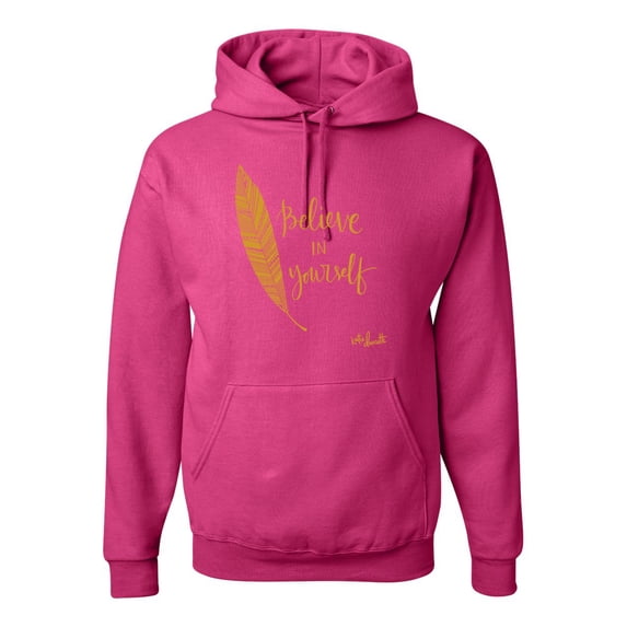 Believe in Yourself Insirational and Movtivational Quote Inspirational/Christian Unisex Graphic Hoodie Sweatshirt, Fuschia, Medium