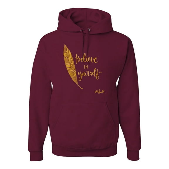 Believe in Yourself Insirational and Movtivational Quote Inspirational/Christian Unisex Graphic Hoodie Sweatshirt, Maroon, 2XL