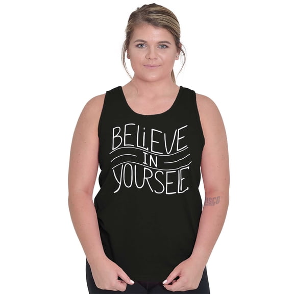 Believe in Yourself Inspirational Womens Plus Size Graphic Tank Top Brisco Brands 3X