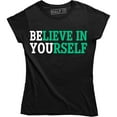 thumbnail image 1 of Believe in Yourself Motivation Gym Workout Training Humor Womens T-Shirt, 1 of 4