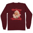 thumbnail image 1 of Believe in Yourself Santa Long Sleeve Shirt Unisex 2X-Large Maroon, 1 of 5